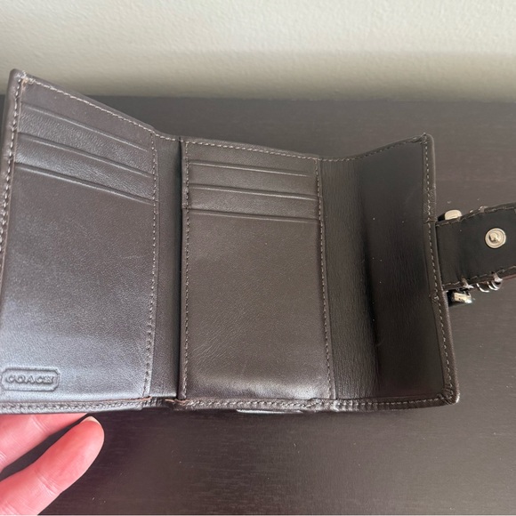 Coach Soho, Brown Leather Bi Fold Back Coin Compartment Small Wallet Vintage - Picture 3 of 5